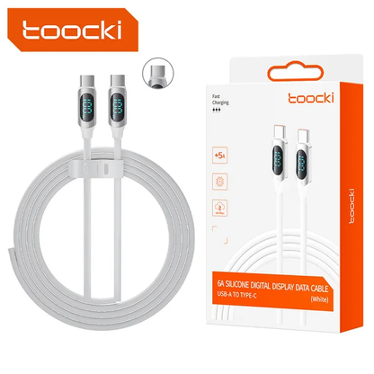 TOOCKI: 6ft 100W LED Display Silicone USB Charging Cable