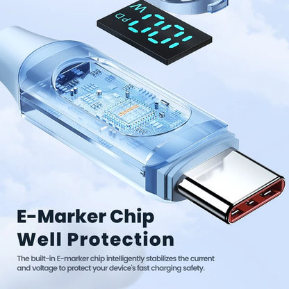 TOOCKI: 6ft 100W LED Display Silicone USB Charging Cable