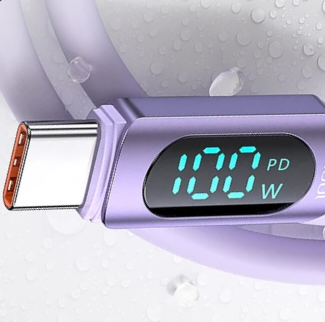 TOOCKI: 6ft 100W LED Display Silicone USB Charging Cable