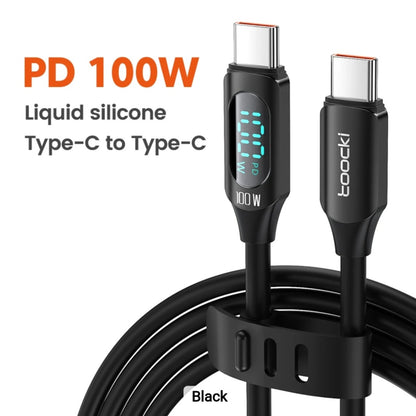TOOCKI: 6ft 100W LED Display Silicone USB Charging Cable